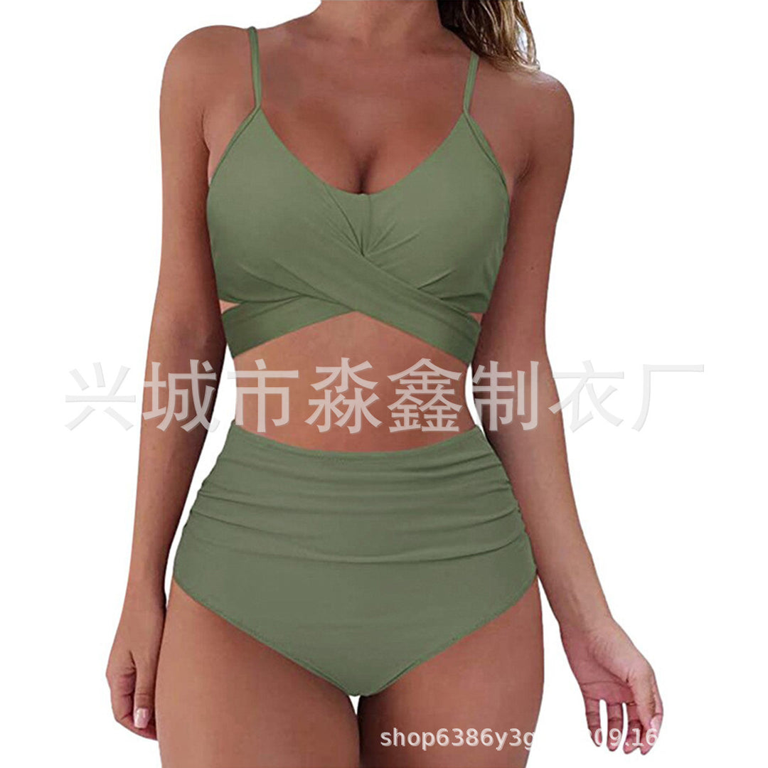 Damen Crop-Top Bikini-Set mit geflochtenem Design Drune
