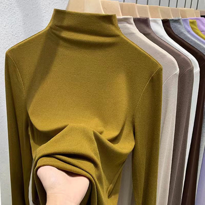 Damen Langarm Rollkragenpullover aus hochwertigem Strickstoff
