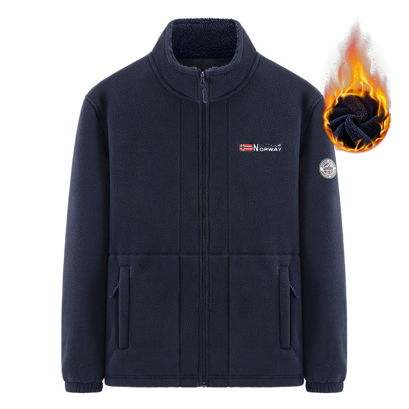 Herren Isolierende Zip‑Fleecejacke mit hohem Kragen und Soft‑Teddyinnenfutter Drune