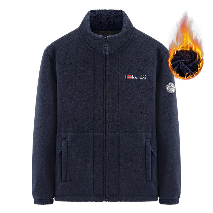 Herren Isolierende Zip‑Fleecejacke mit hohem Kragen und Soft‑Teddyinnenfutter Drune