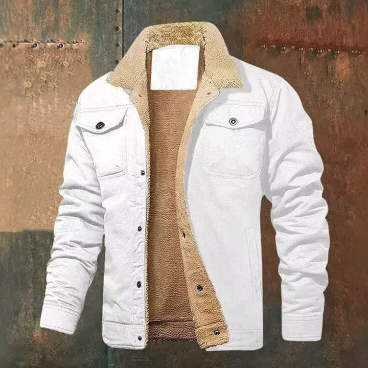 Herren Truckerjacke mit Teddyfutter und robuster Canvas-Außenlage Drune