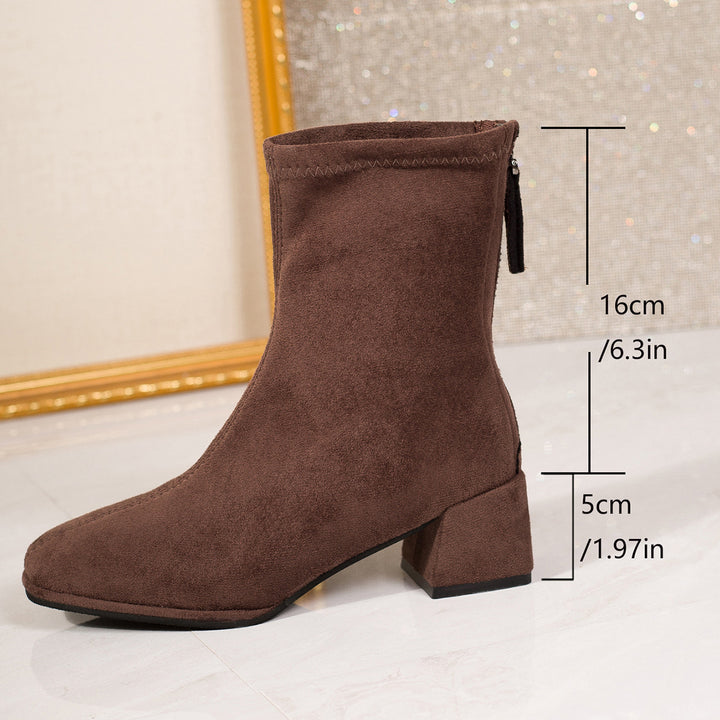 Damen Elegante Wildleder Stiefeletten Drune