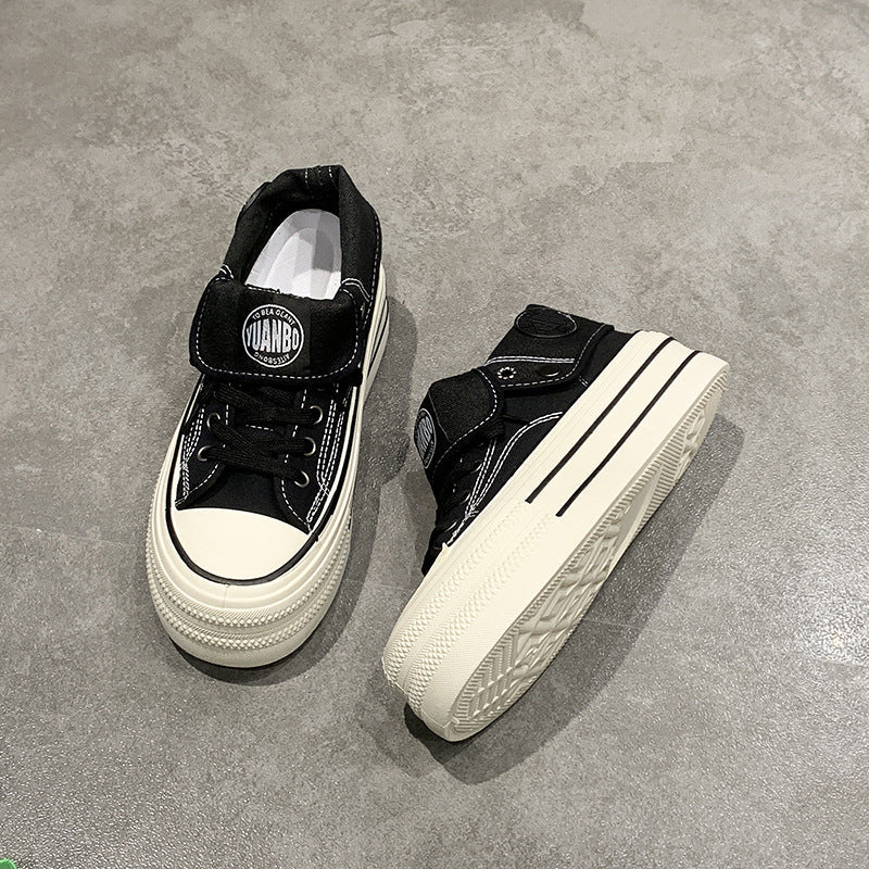 Damen High-Top Sneakers mit modischem Plateau und verstellbarem Knöchelriemen Drune