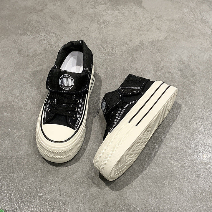 Damen High-Top Sneakers mit modischem Plateau und verstellbarem Knöchelriemen Drune