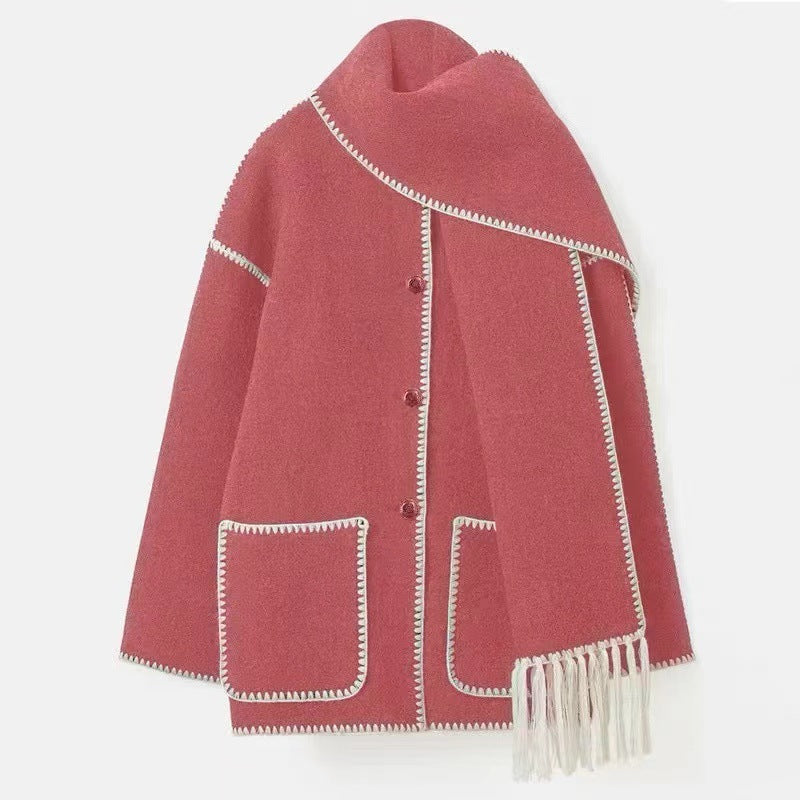 Damen Elegante und komfortable Wolle-Mantel Drune