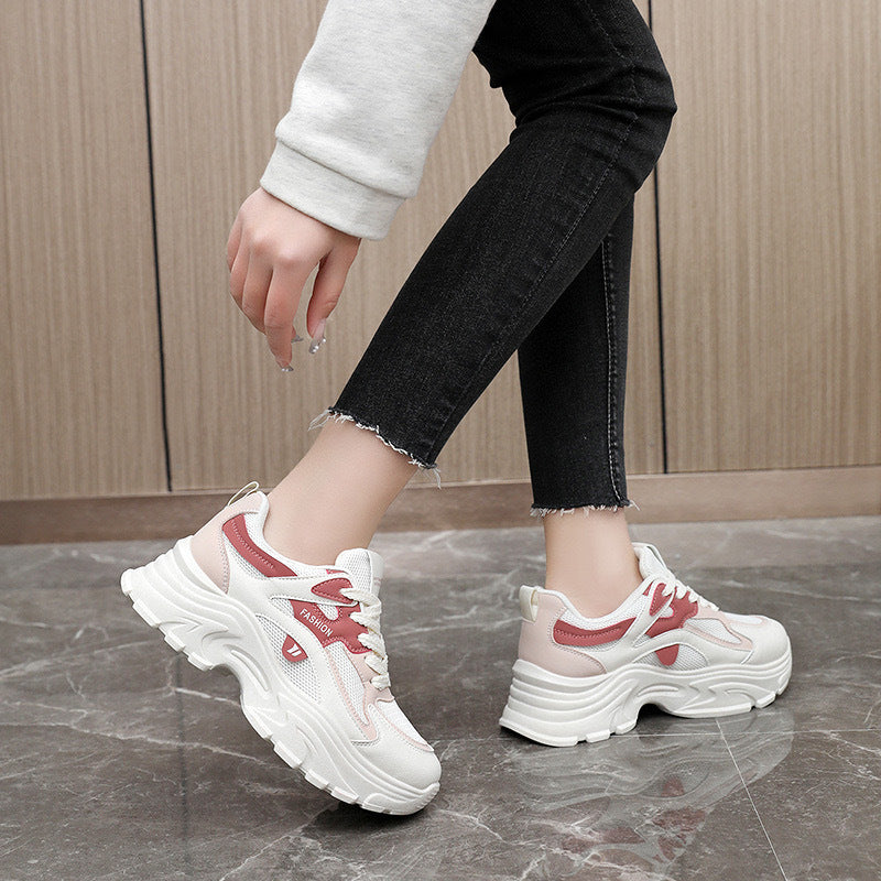 Damen modische Chunky Sneakers mit atmungsaktiver Mesh-Oberfläche und komfortabler Dämpfung Drune