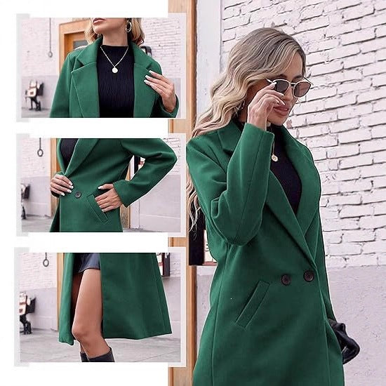 Damen Eleganter Wollmantel