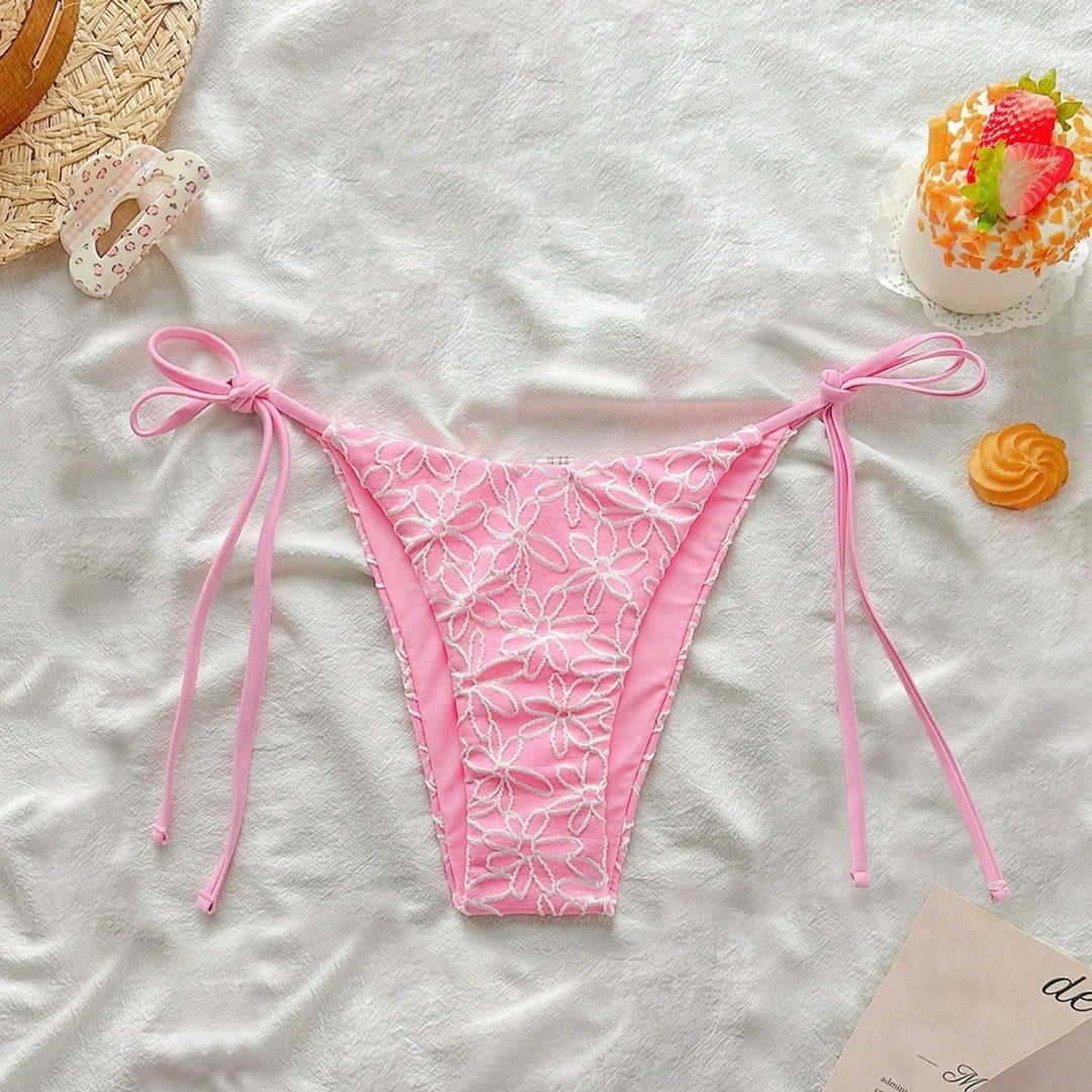 Damen Triangel-Bikini mit Blumenstickerei Drune