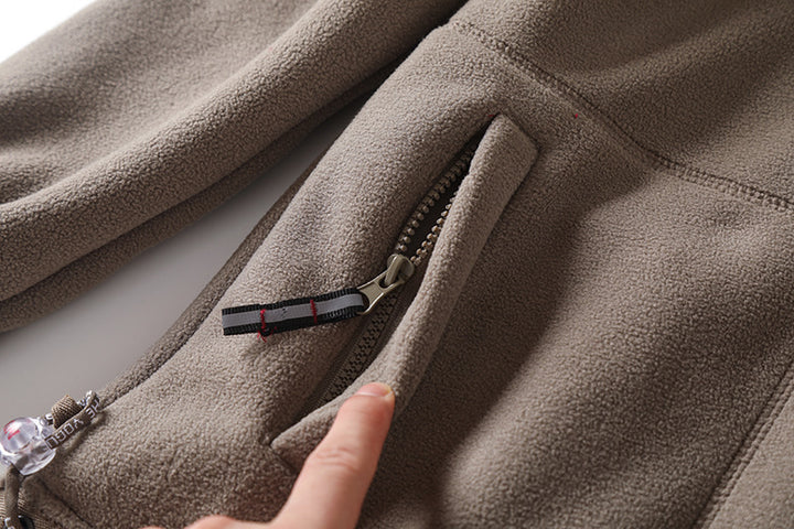 Herren Fleecejacke mit Stehkragen, durchgehendem Reißverschluss und elastischen Bündchen Drune