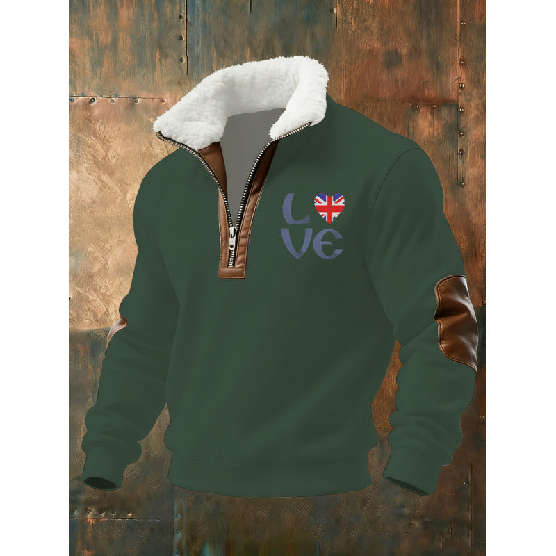 Herren Klassischer Kapuzenpullover mit Fleece-Detail Drune