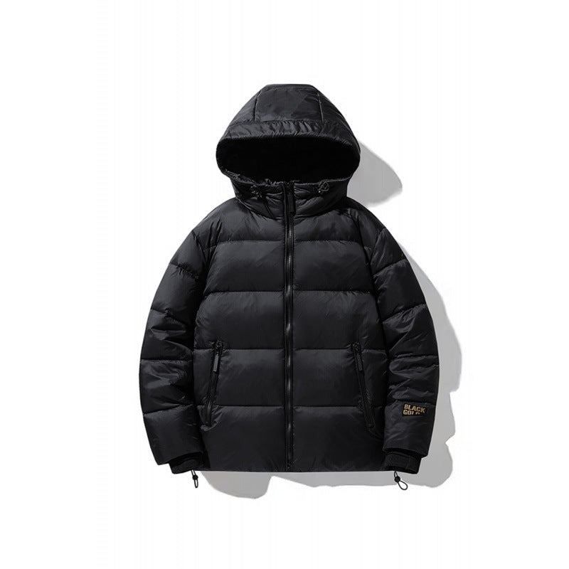 Herren Volumen-Steppjacke mit Kapuze, wasserabweisender Shell und Kordelzug Drune