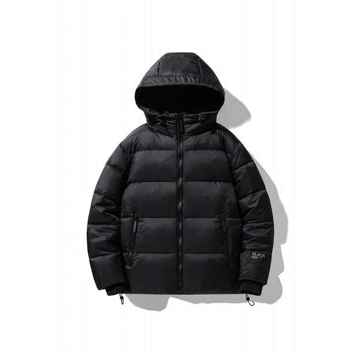Herren Volumen-Steppjacke mit Kapuze, wasserabweisender Shell und Kordelzug Drune