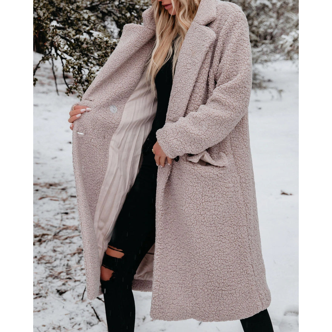 Damen Lange Teddyjacke mit bequemem Schnitt Drune