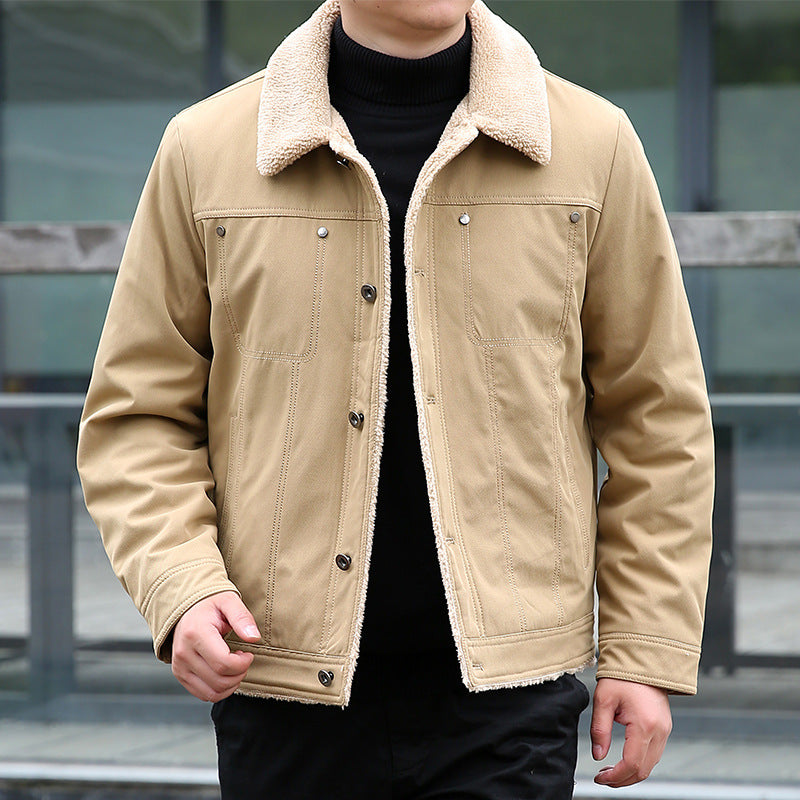 Herren Lässige Jacke mit Teddyfutter Drune
