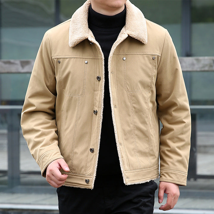 Herren Lässige Jacke mit Teddyfutter Drune