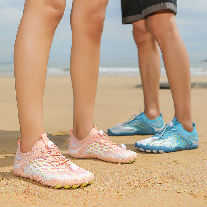 Damen wasserdichte Badeschuhe mit rutschfester Sohle und atmungsaktivem Obermaterial Drune