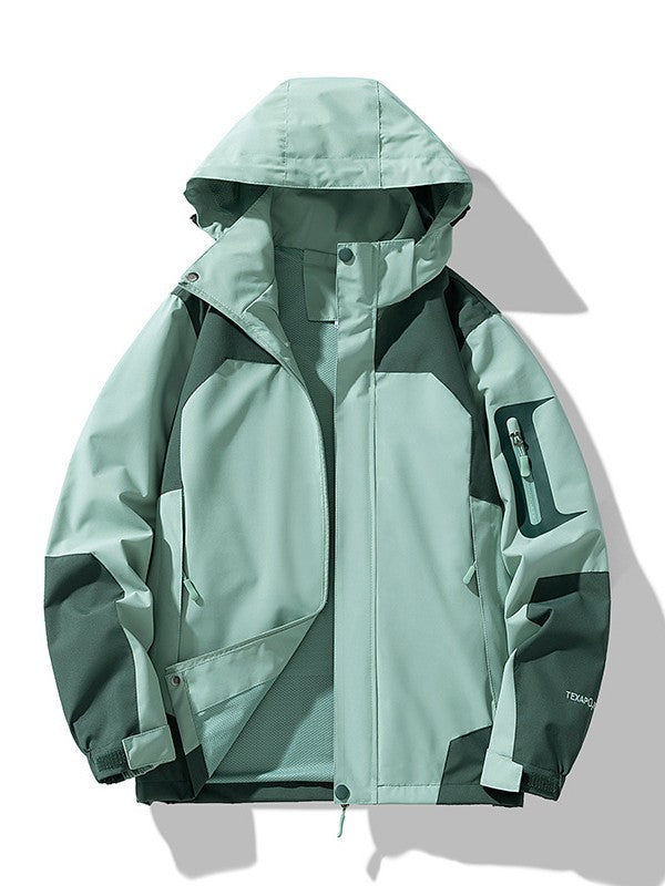 Herren Technische Outdoor-Softshelljacke mit Kapuze, Ärmeltasche und Mesh-Futter Drune