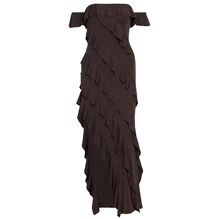 Damen Rüschendes Maxi-Kleid Drune
