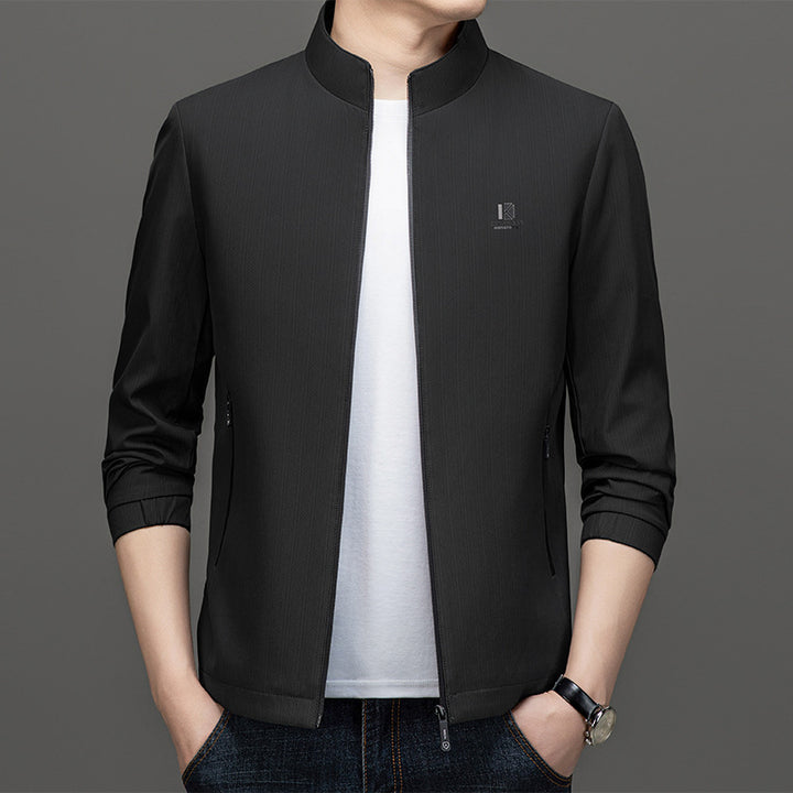 Herren Leichte Utility-Jacke mit hohem Kragen Drune