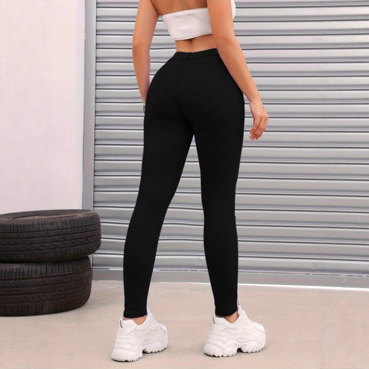 Damen Thermo-High-Waist-Fleece-Jeggings im Jeans-Look Drune