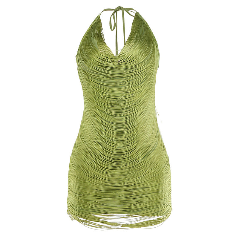 Damen elegantes Strandkleid mit raffinierten Drapierungsdetails Drune