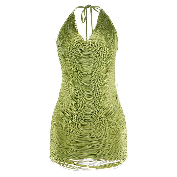 Damen elegantes Strandkleid mit raffinierten Drapierungsdetails Drune