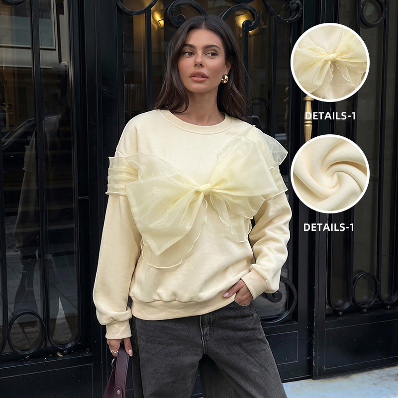 Damen Sweatshirt mit Statement-Schleife Drune