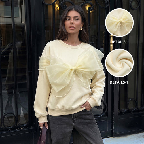 Damen Sweatshirt mit Statement-Schleife Drune