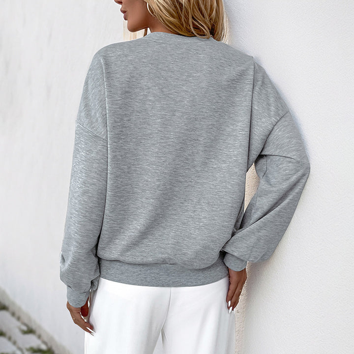 Damen Oversize-Sweatshirt mit Perlenbesatz und Cut-Out-Herzapplikation Drune