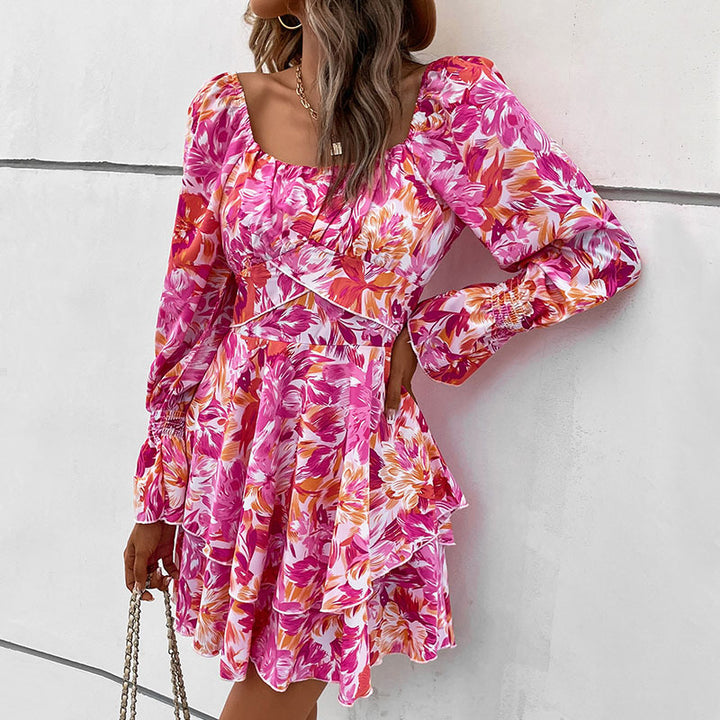 Damen Verspieltes Blümchenkleid mit Rüschen Drune