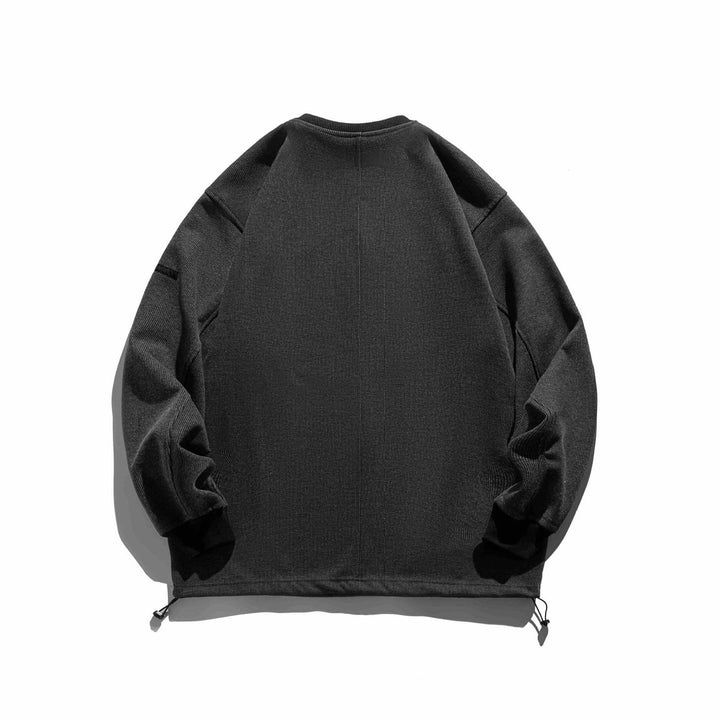 Herren Rippsweatshirt mit Tunnelzug und Raglanärmeln Drune