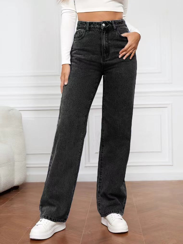 Damen Weit geschnittene Jeans im Vintage-Stil Drune