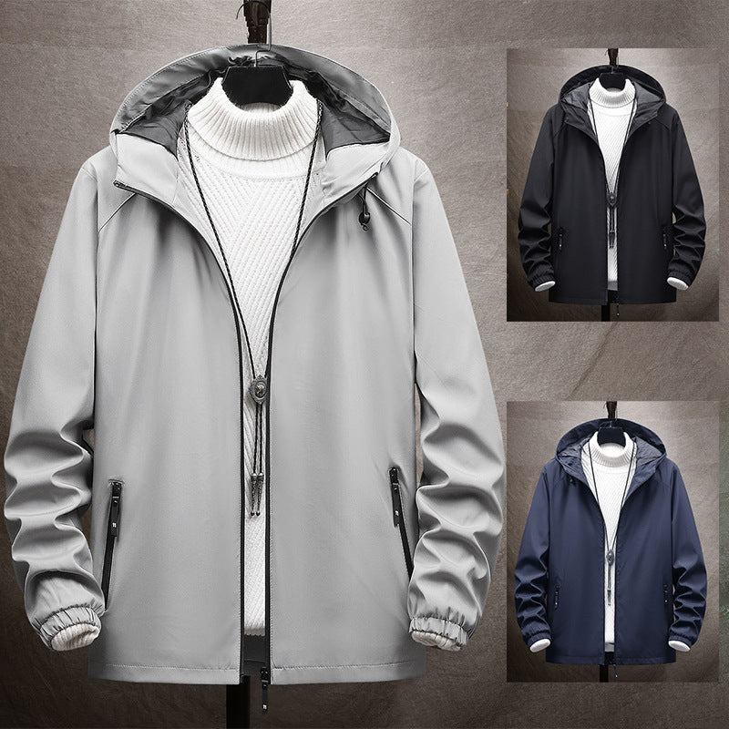 Herren Leichte Übergangsjacke mit Kapuze Drune