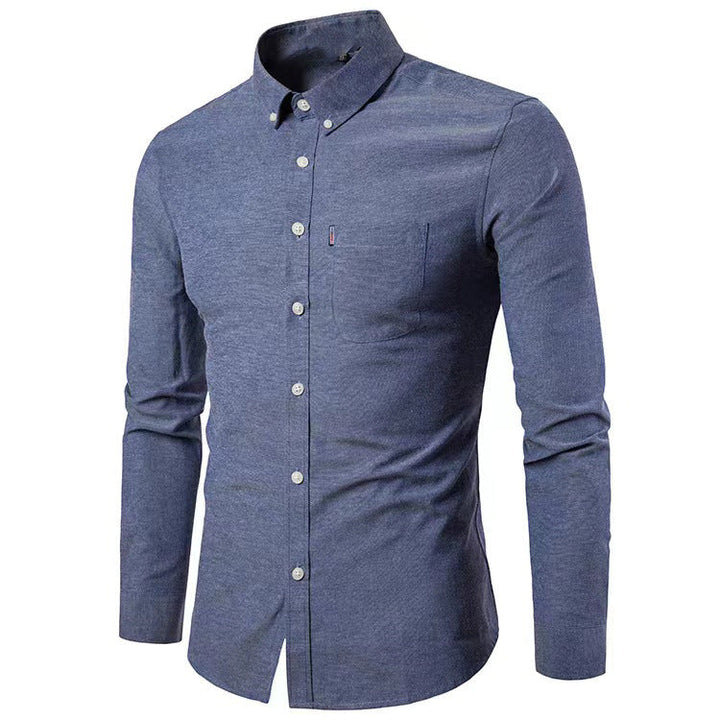 Herren nan tailliertes Oxford-Hemd mit Button-Down-Kragen und Brusttasche Drune