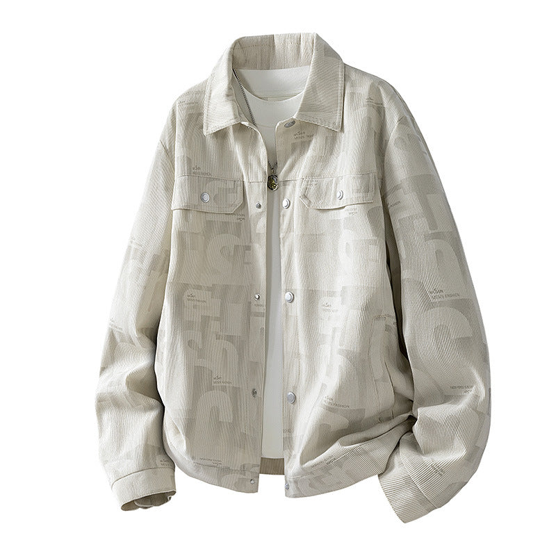 Herren Modische Jacke mit Schlaufen Kragen Drune