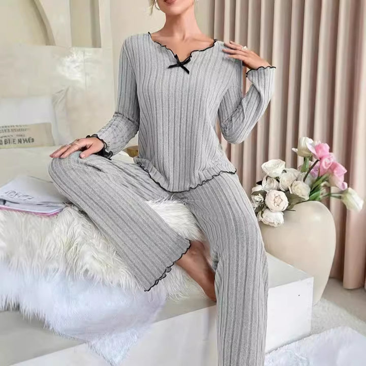 Damen Schlafanzug im eleganten Rippdesign Drune