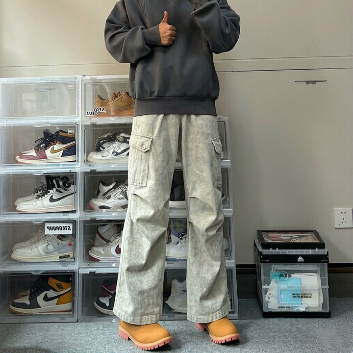 Herren Funktionale Cargo-Hose mit weiten Beinen Drune