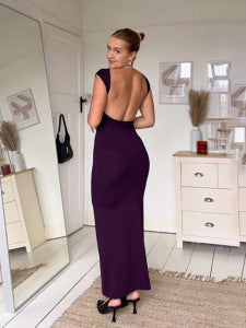 Damen Maxikleid mit tiefem Rückenausschnitt Drune