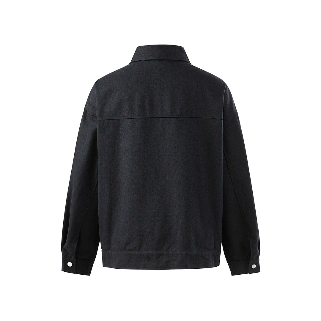 Herren Oversize Canvas-Jacke mit markanten Metallhakenverschlüssen Drune
