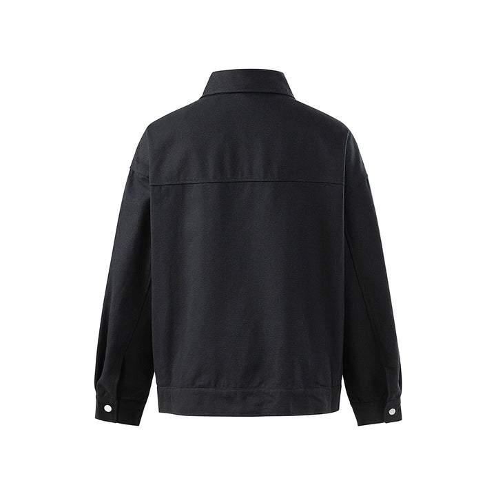 Herren Oversize Canvas-Jacke mit markanten Metallhakenverschlüssen Drune
