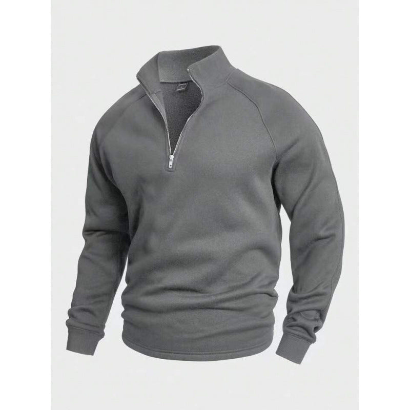 Herren Fleece-Halbzippullover mit Stehkragen und Raglanärmeln Drune