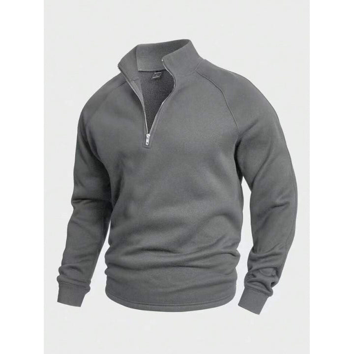 Herren Fleece-Halbzippullover mit Stehkragen und Raglanärmeln Drune