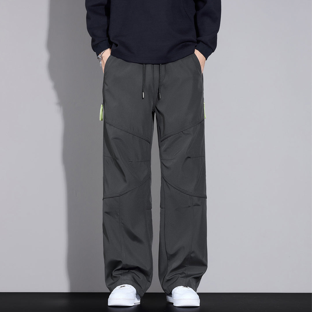 Herren Locker sitzende Cargo-Hose mit Tunnelzug, Knie-Panels und Multifachtaschen Drune