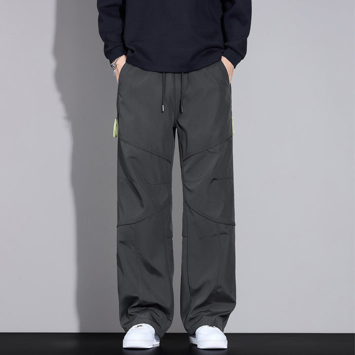 Herren Locker sitzende Cargo-Hose mit Tunnelzug, Knie-Panels und Multifachtaschen Drune