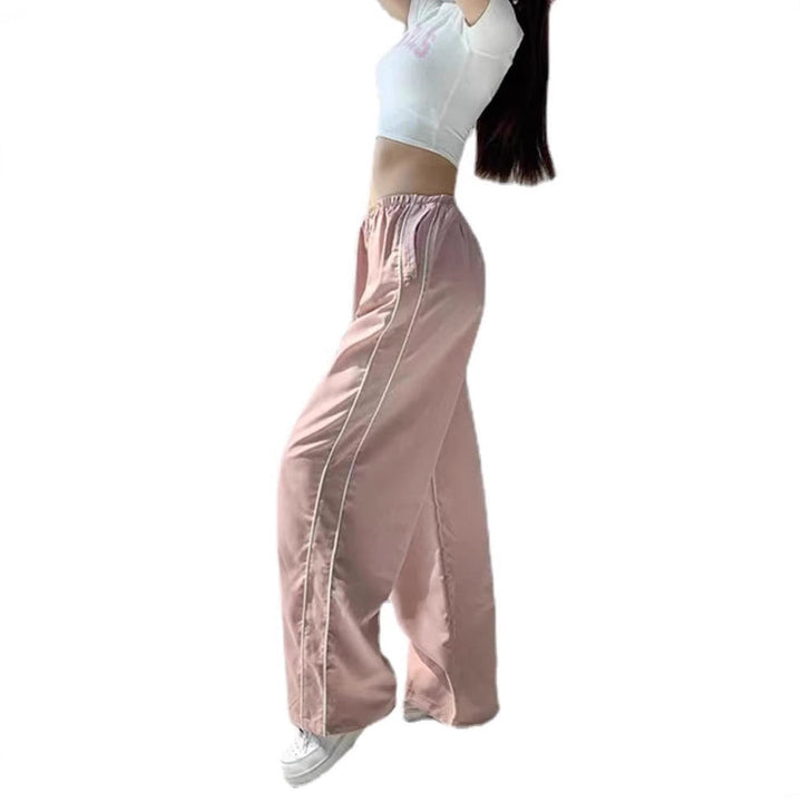 Damen Sporthose mit weitem Bein und elastischem Bund