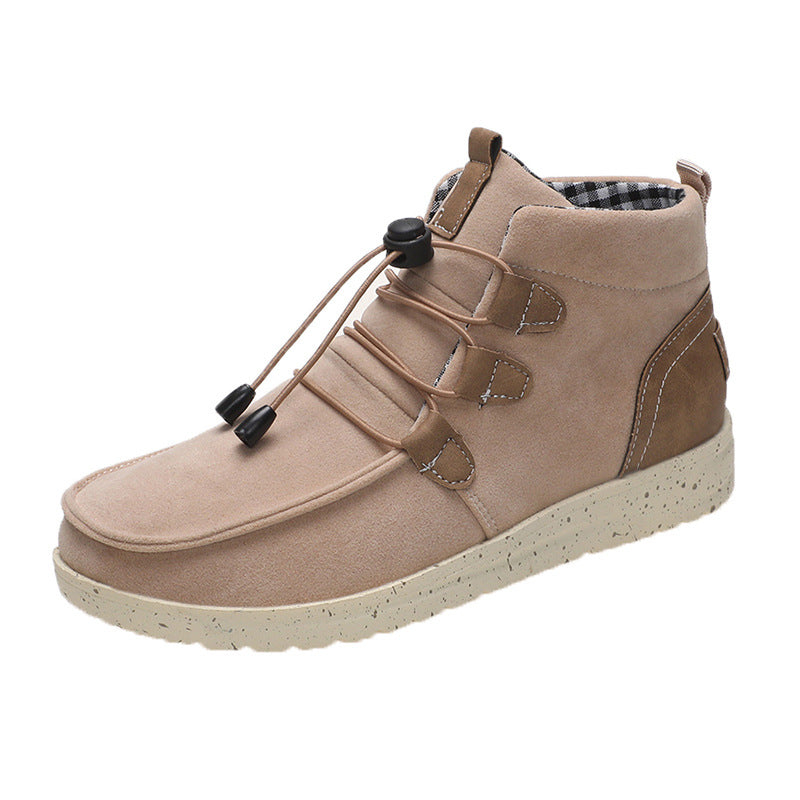 Herren nan lässige Wildleder-Stiefelette mit Mokassinspitze elastischem Kordelzug und dämpfender Leichtsohle Drune