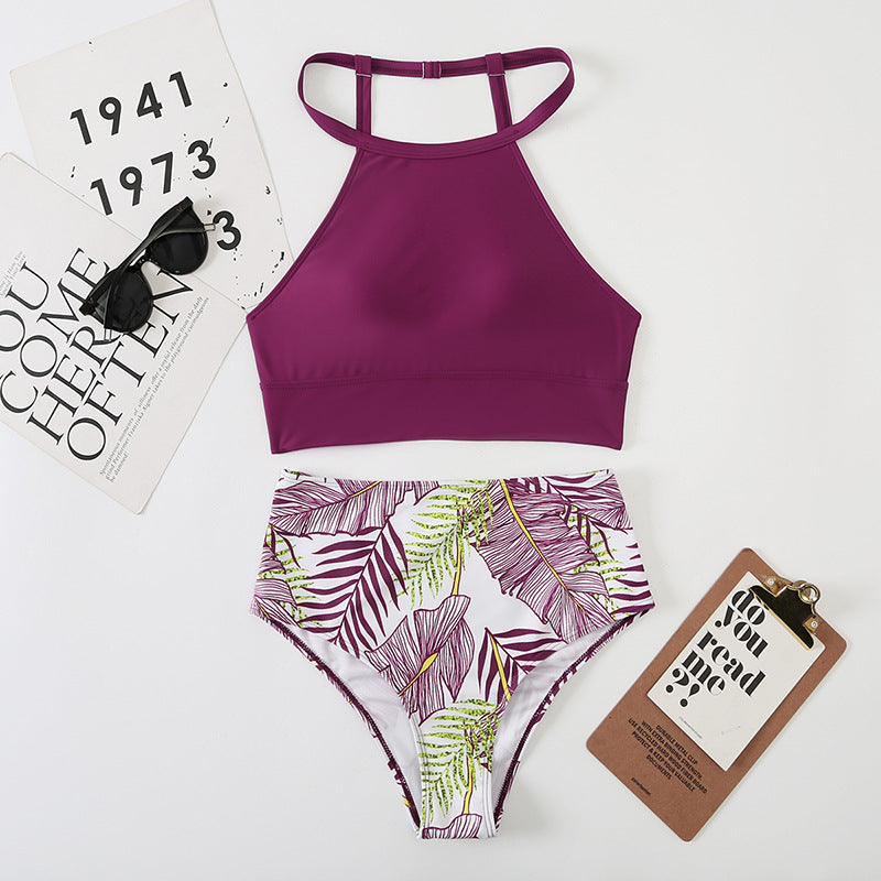 Damen Hochtailliertes Bikini-Set mit stylischem Crop-Top Drune