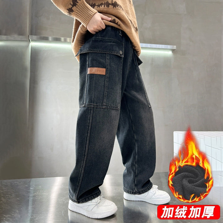 Damen lässige Cargo-Jeans im Oversized-Stil Drune