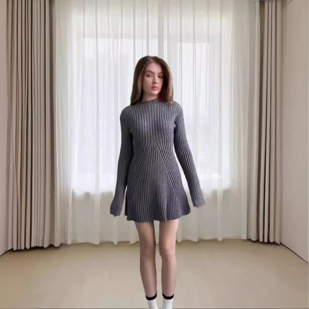 Damen Strickkleid mit strukturiertem Design und hoher Passform Drune