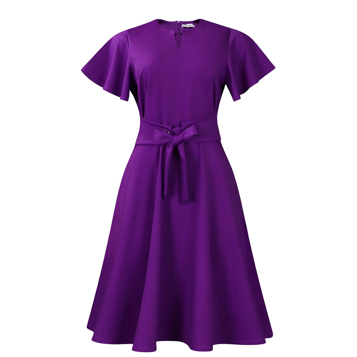 Damen Sommerliches Wickelkleid mit legerem Schnitt und Taillengürtel Drune